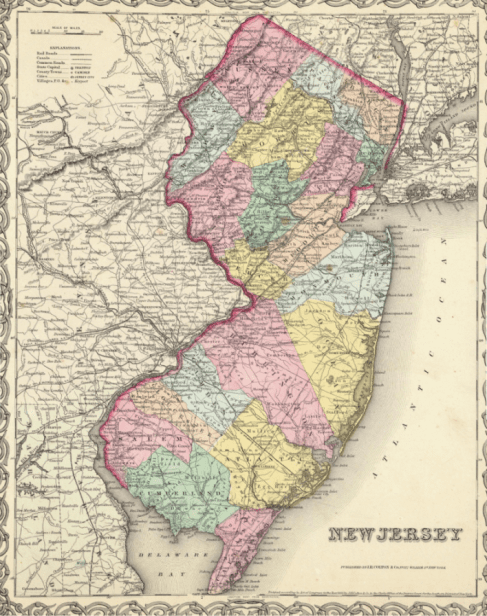 1855: Map of New Jersey
